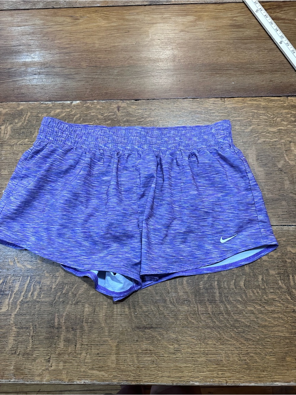 Nike sz XL running Women's Heathered Lavender Athletic Shorts